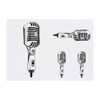 4 x 'Single Microphone ' Temporary Tattoos - Water Resistant,