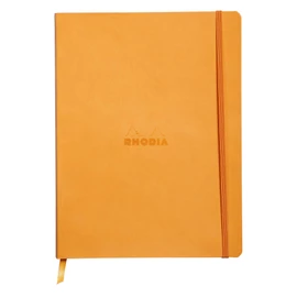 Rhodia Rhodiarama SoftCover Notebook - 80 Lined Sheets - 9 3/4 x 7 1/2 - Orange Cover (117515C)