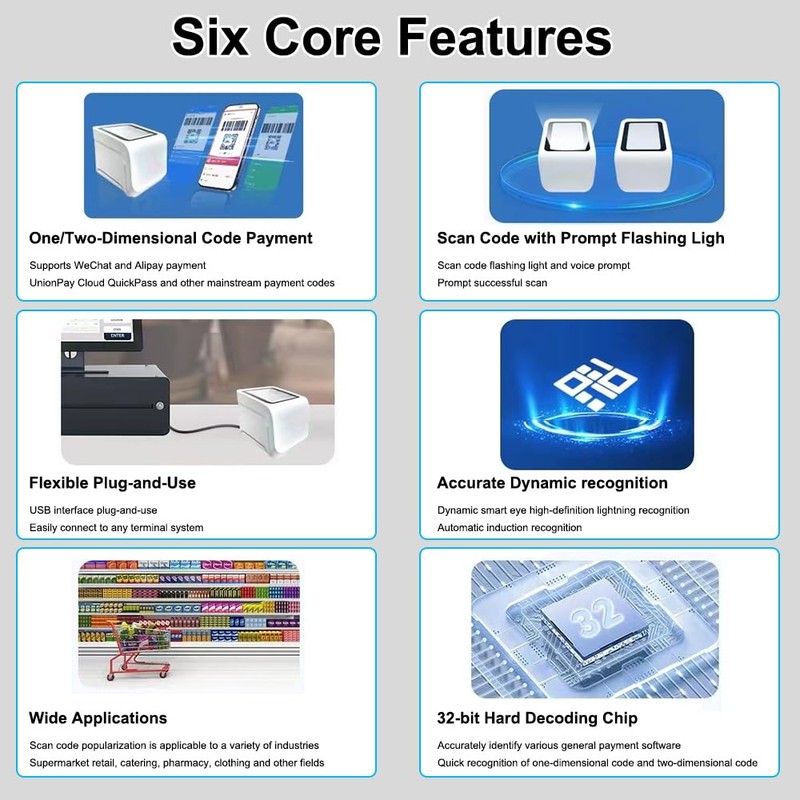 docooler QR Desktop Barcode Scanner Mobile Payment Code Scanning Box