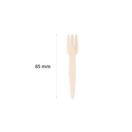 FRANZ MENSCH NatureStar Organic French Chip Cutters, Trident, Wood, FSC® 100%, Brown, L: 85 mm, French Fries, Wooden Forks, Chip Forks, Pack of 1000