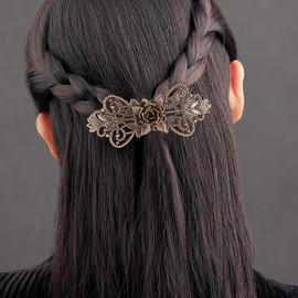 FRCOLOR 4pcs Retro French Hair Barrettes Retro Vintage Bronze Hair Clips Bobby Pins Bridal Wedding Hair Pins Jewelry Accessory for Women or Girls Style 1
