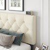 CXVX Full Size Platform Bed Frame with Upholstered Headboard, Button