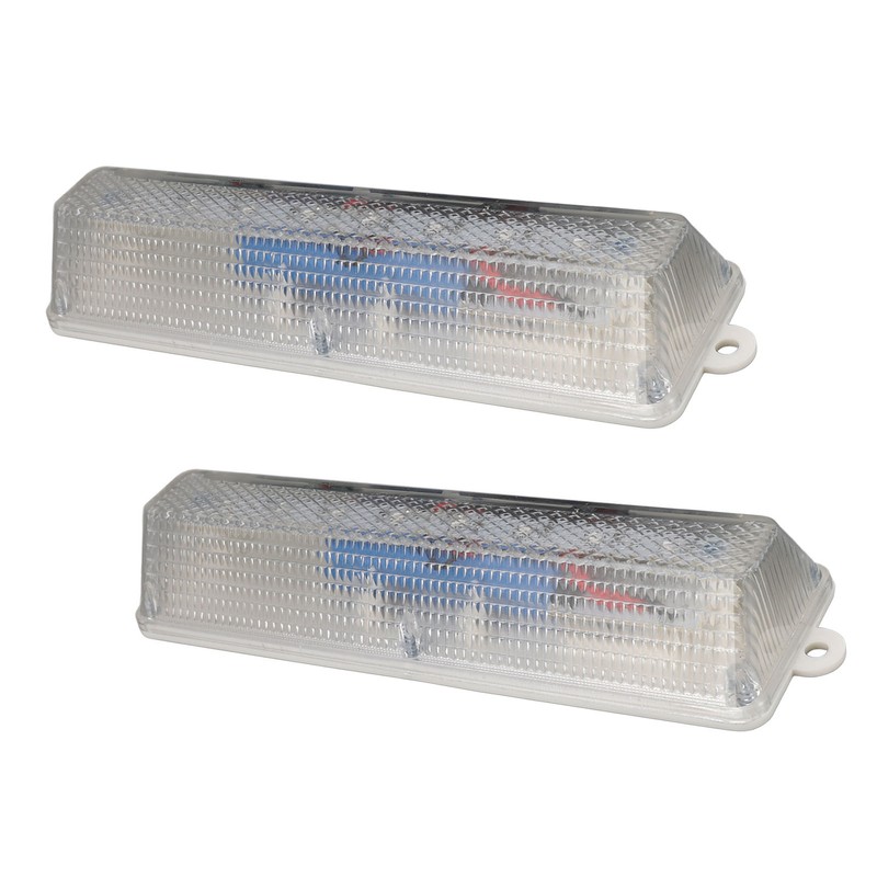 2 PCS Light Control Solar Warning Lights with 8 LED