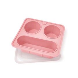 MYHJL Reusable Silicone Snack Containers with Lids, Snack Box Containers, Small Mini Food Snack Boxes, Salad Dressing Sauce Seasoning Container for Office, Picnic, Travel (Pink)