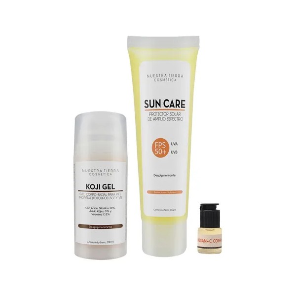Kit Kojigel y Sun Care Despigmentante Piel Pigmentada Nuestra Tierra