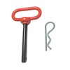 Red Handle Tow Hitch Lock Pin with R-Clamp and Safety