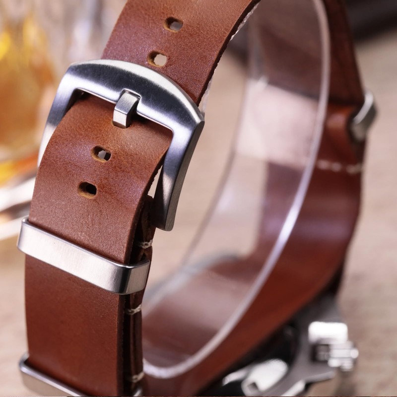 ADDIESDIVE Military Leather Watch Straps 20 mm Retro Leather Strap