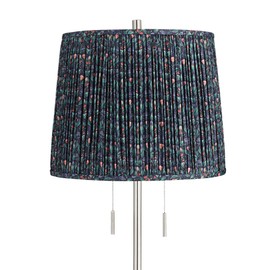 360 Lighting Abba Modern 65" Tall Standing Floor Lamp Skinny Pole Twin Pull Chain Silver Metal Brushed Steel Finish Living Room Bedroom House Reading Office Home Decor Sally Green Pleated Shade