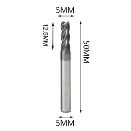 Juego de fresas de carburo CNC, 4 cortadores de fresado, herramienta de fresado de extremo de tungsteno, 5 unidades/paquete