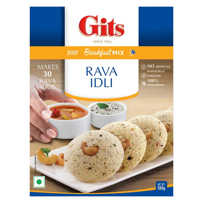 Gits Rava Idli Mix, 1500g (Pack of 3 X 500g