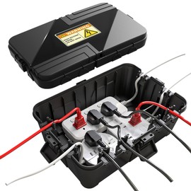 Large Outdoor Electrical Box Waterproof, IP54 Weatherproof Extension Cord Cover with 8 Cable Seal Entry, Weather Proof Plug Protector Boxes for Electronics Outside, 12.5 x 8.5 x 5 Inch, Black