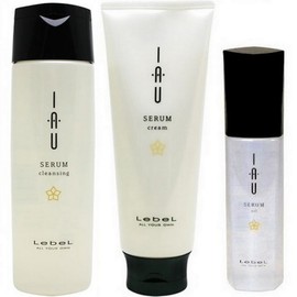 Lebel iau Serum Cleansing Shampoo 6.8 fl oz (200 ml) & Cream Treatment 6.8 fl oz (200 ml) & Oil 3.4 fl oz (100 ml) Set