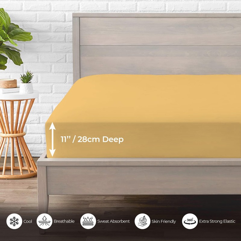 MistyMorning Fitted Sheet, Soft & Premium quality Bedding & Linen,