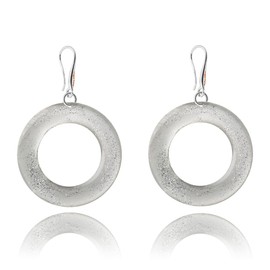 Handmade Large Sparky Dangle Earrings Jewellery for Women (Style 21 - Silver Hoop)
