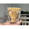 Glass Toothpick Holder with Bamboo Toothpicks – Decorative Crystal Toothpick