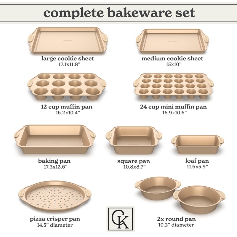 Country Kitchen Nonstick Stackable Bakeware Set - Heavy Duty, Durable,