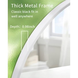 IPOUF 24”Round Mirror, White Large Circle Metal Frame Wall Mirror for Bathroom, Entryway, Living Room,Vanity