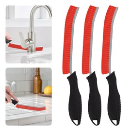 SXhyf Hard Bristle Crevice Cleaning Brush - Multifunctional Gap Cleaning Brush, Bathroom Cleaning Tools, Grout Brush, Crevice Cleaning Supplies for Household Use, Kitchen, Window, Vehicle (3, Red)