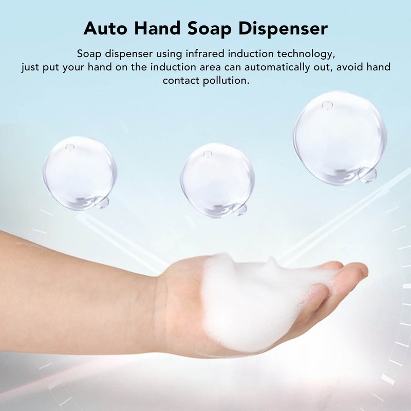 Automatic Soap Dispenser Touchless Rechargeable IPX6 Waterproof Wall Mounted Induction
