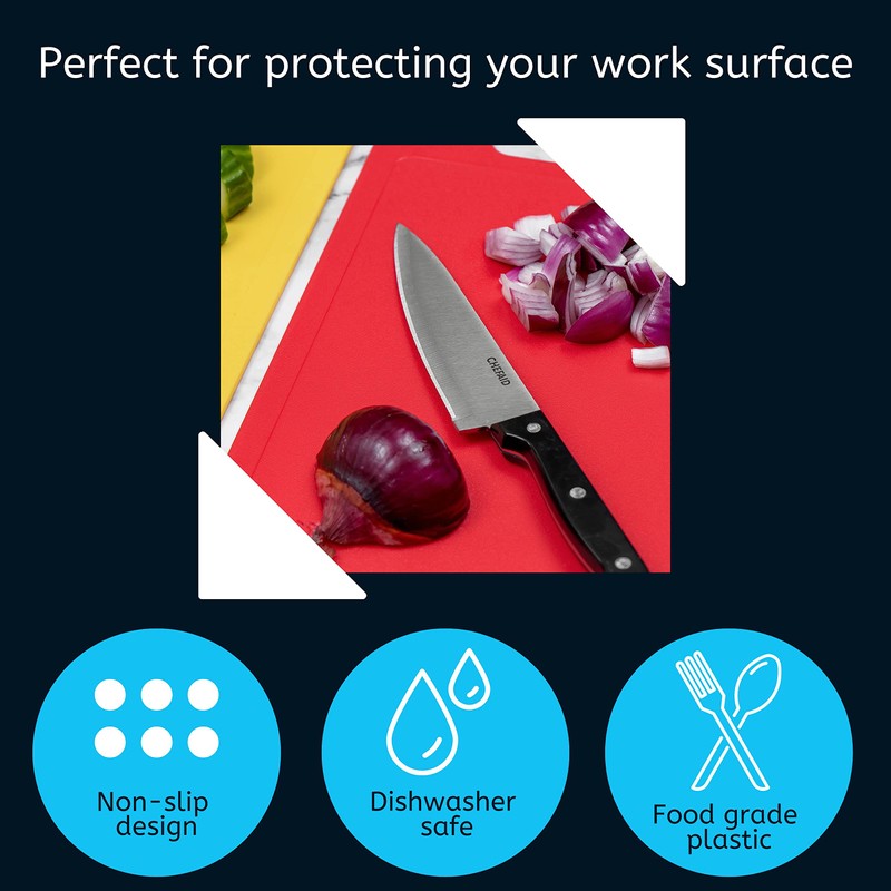 Chef Aid White Poly Chopping Board, multipurpose anti-slip surface, easy