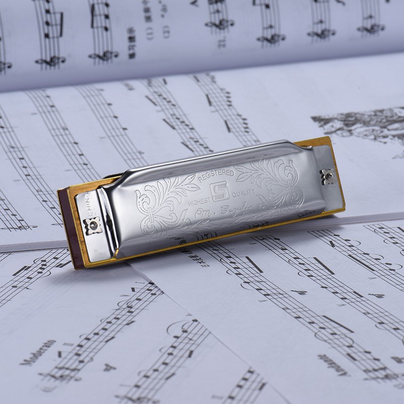 Suzuki 1072-B Folkmaster Standard 10-Hole Diatonic Harmonica Key of B