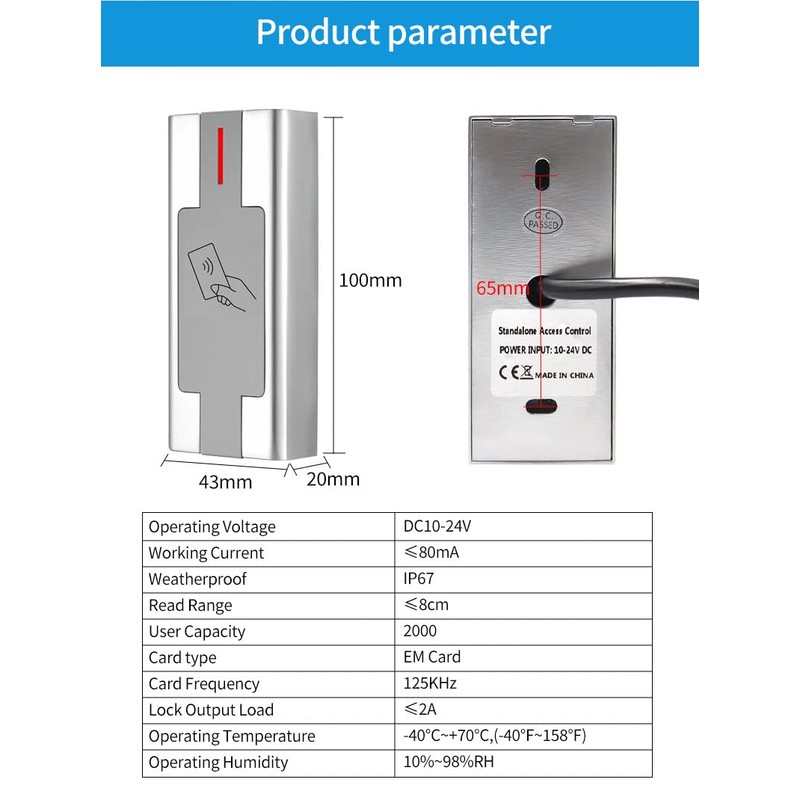 Access Control RFID Reader,Waterproof Access Control System,Access Controler for Electric