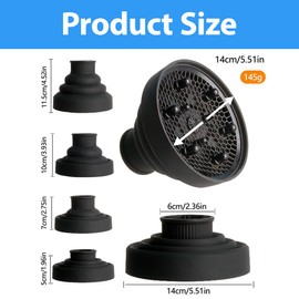 GXGM Diffusor Aufsatz Föhn mit Silikonaufsatz, faltbarer Haartrockner-Diffusor, Universal-Aufsatz für lockiges Haar,A(4-5 CM)