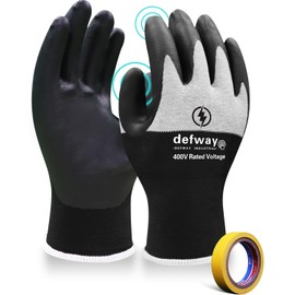 defway Electrician Gloves 400V, High Voltage Resistant Gloves Insulated Electrical for Electricians,Rubber Insulated