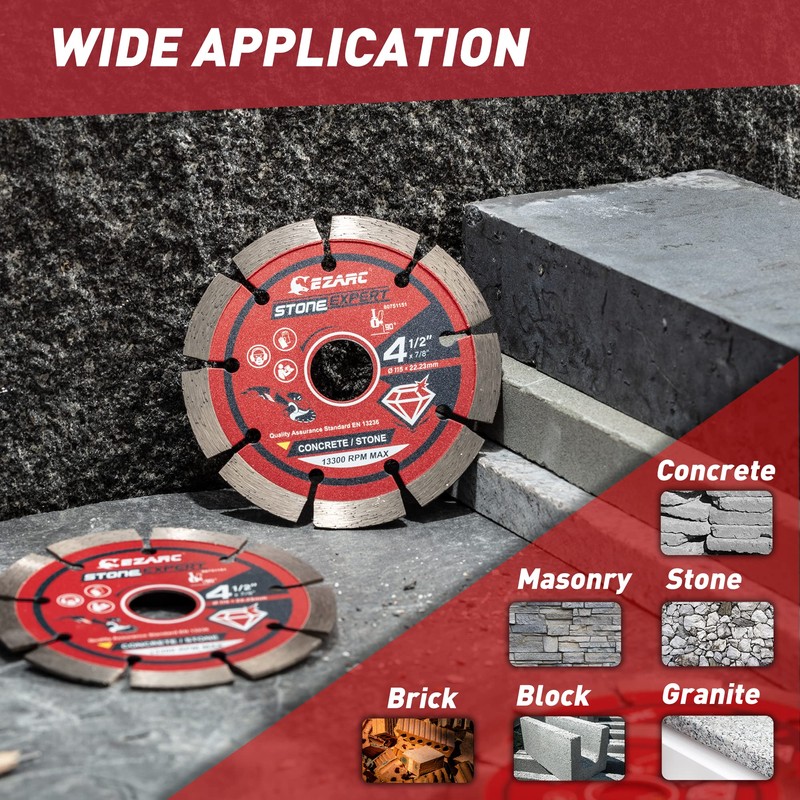 EZARC 4-1/2 inch Segmented Diamond Blade, Diamond Cutting Wheel for