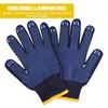 Ecoshine12 Pairs Blue Cotton Work Gloves – Non-Slip PVC Dotted