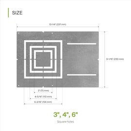 ASD New Construction Mounting Plate with Asymmetric Square Hole - 3-4-6" Flat Steel Rough-in Bracket, LED Recessed Lighting Housing, 24 Pack