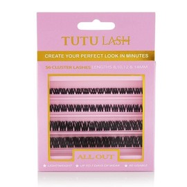 Tutu Lash All Out DIY Cluster Lash Kit lashes bond/seal & applicator self application easy to apply lashes lash cluster box re-usable vegan (All Out Kit Clusters Bond/Seal Applicator)
