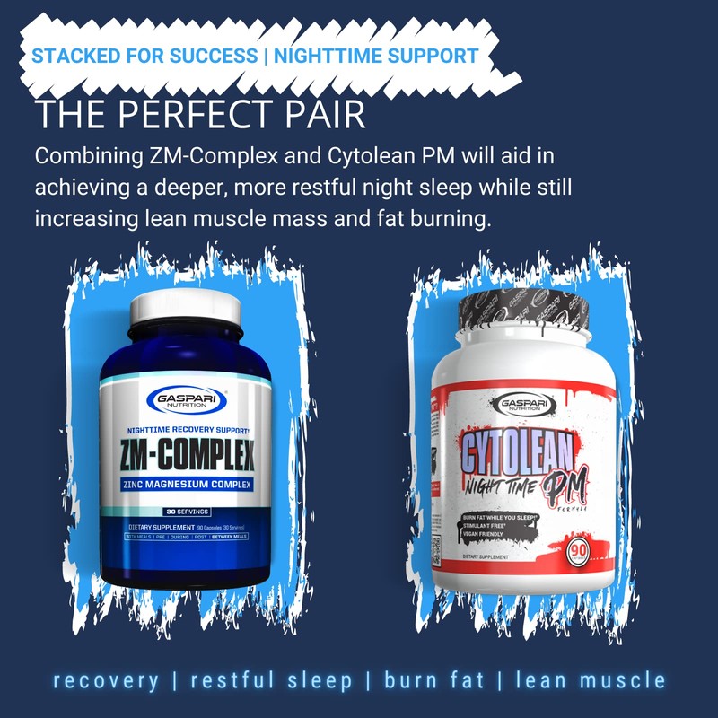 Gaspari Nutrition ZM-Complex: Nighttime Muscle Recovery and Healthy Sleep Support