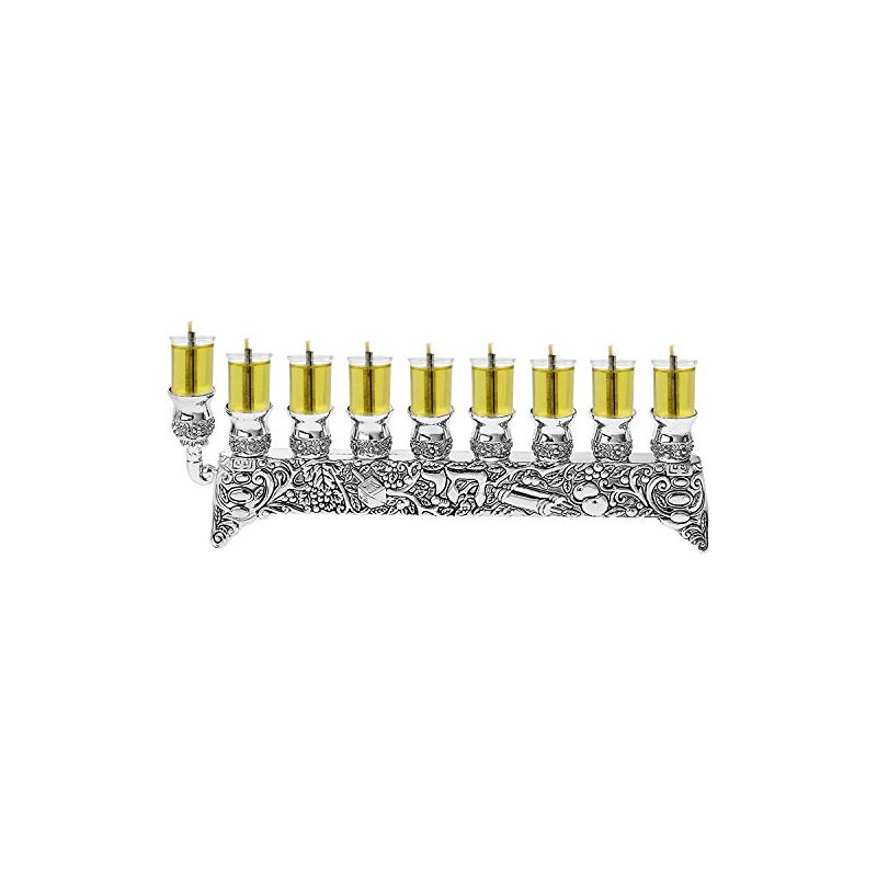 Chai Oil Menorah for Candles or Oil for Hanukkah