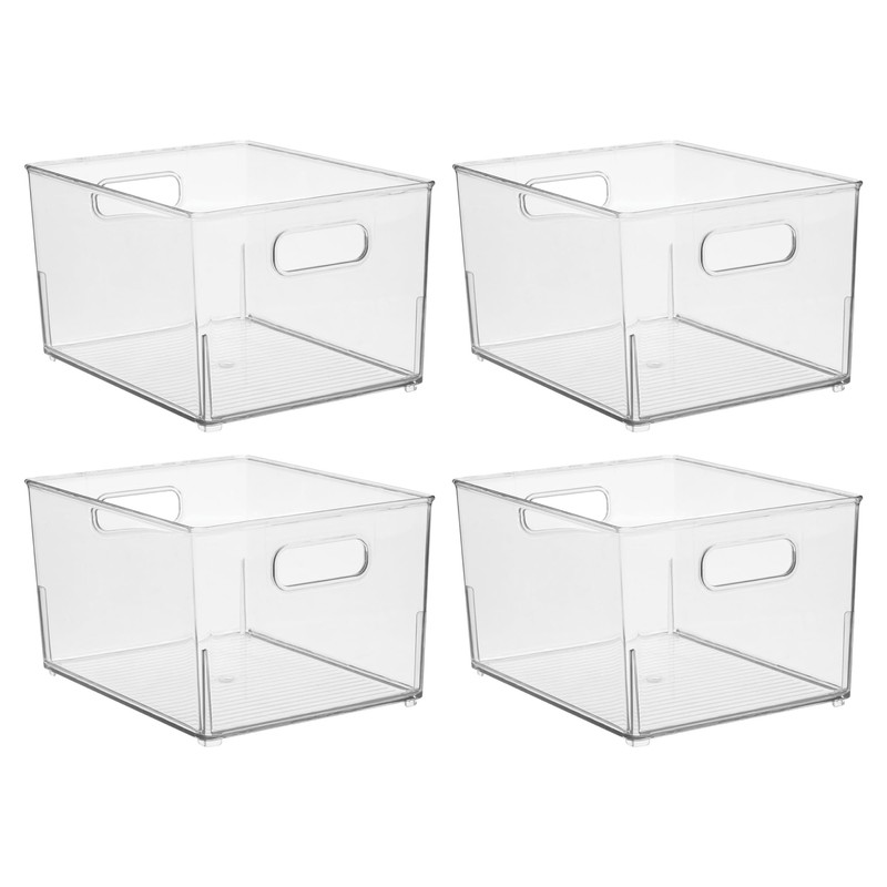 iDesign Stackable Plastic Bathroom Storage Handles-Set of 4-Clear 10.53 x