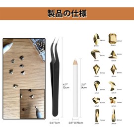 MAEXUS Nail Parts, Character 1000 Pieces, Nail Parts, Stone Decoration Parts, Sparkling Rhinestones, Nail Studs, Nail Parts, Crystal, Nail Design Supplies, DIY Crafts, Accessories, Gold