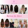 Moresoo Nanoring Real Hair Extensions, 45 cm, Root Brown to