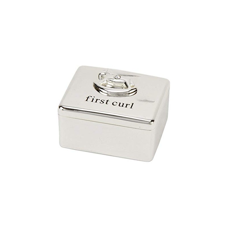 Bambino Baby Christening Gifts. Silverplated First Curl Keepsake Box with