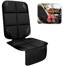 TTAMG AXVOOMA Car Seat Protector, 122 * 48cm Car Seat Protectors for Child Seats with Non-slip Bottom and 2 Large Mesh Pockets for Toddler, Baby Or Dog Protects Upholstery from Scratches Stains