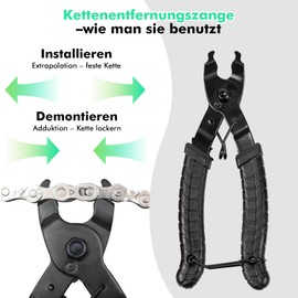 ETROBOT Chain Riveter Bicycle, Chain Lock Pliers, Chain Tester, Bicycle Chain Tool Chain Remover for 6-10 Speed Bicycle Chain, Bicycle Chain Repair Set, 3 Pairs of Bicycle Chains, Rivets, Chain Pliers