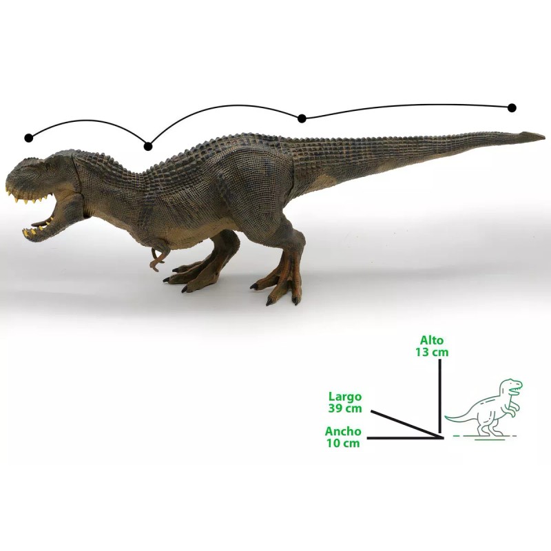 Figura De Dinosaurio Tiranosauro Rex Gris Jurassic 40 Cm