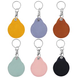6 Pcs Leather Proximity ID Card Keychain Protector RFID Key Fob Holder Keychain Key Holder Case Cover with Keys Carabiner Clip General Keys Fob for RFID Keyfob Token Tag Keyes ID Cards Access Control