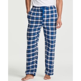 Real Essentials 3 Pack: Mens Pajama Pants Cotton Super Soft Pajamas Men Flannel Bottoms Fleece Buffalo Plaid Pj Gifts Lounge Pants Sleepwear Pijamas Hombres Essentials Woven Button Fly,Set 1-M