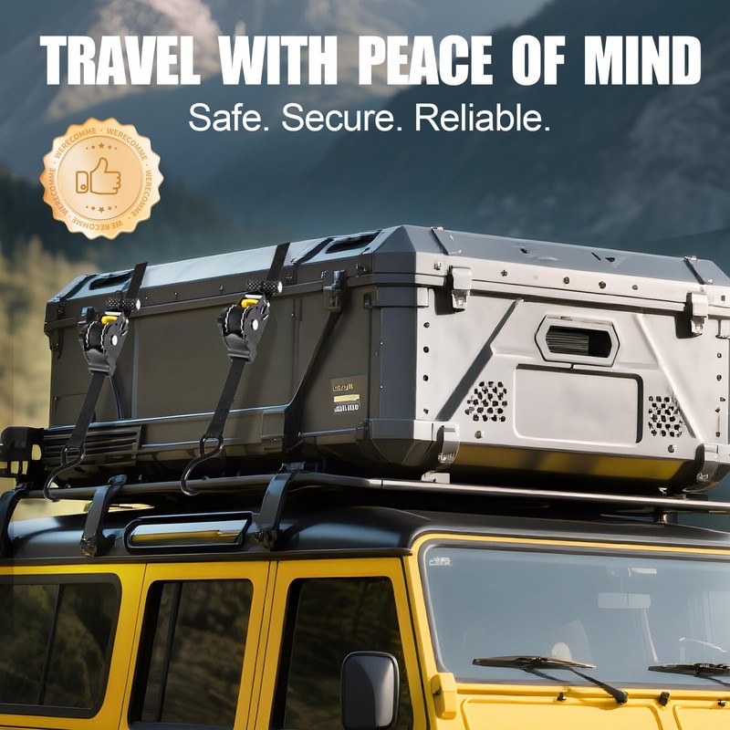 BCJCLTS Retractable Ratchet Straps,1" x 10' Heavy Duty Ratchet Straps