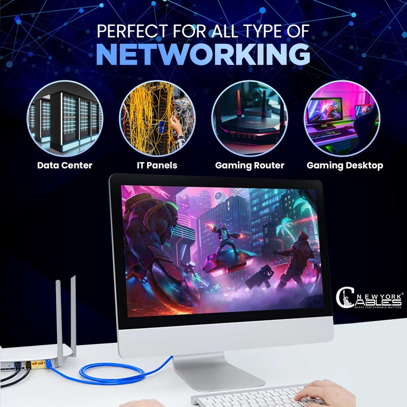 NewYork Cables Cat6 Ethernet Patch Cable 5ft (1 Pack), Snagless