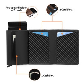SENDEFN Wallet Pop-up Card Holder with RFID Blocking Wallets for Men