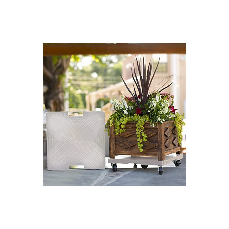 Devault DEVSQH16G 16" Gray Square Plant Dolly with Handle