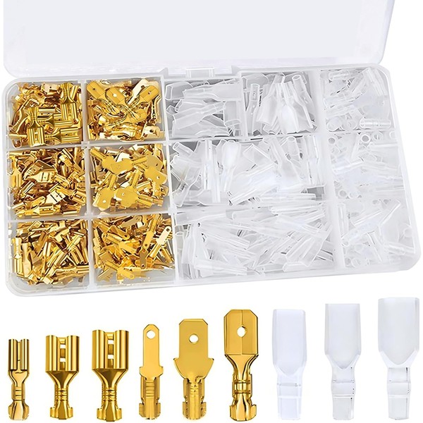 Quasarion 135-Piece Set Insulation Sleeves, Crimp Connections, Male and Female
