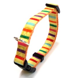 ONS ストライプカラー #10 マルチイエロー (猫・超小型犬用首輪)