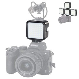 LED Video Light with 3 Cold Shoe, PULUZ Photography Light on Camera Video Light 64 LED 5W Dimmable Video Splicing Fill Light with 1/4" Thread for Canon for Nikon for Sony and Other DSLR Cameras